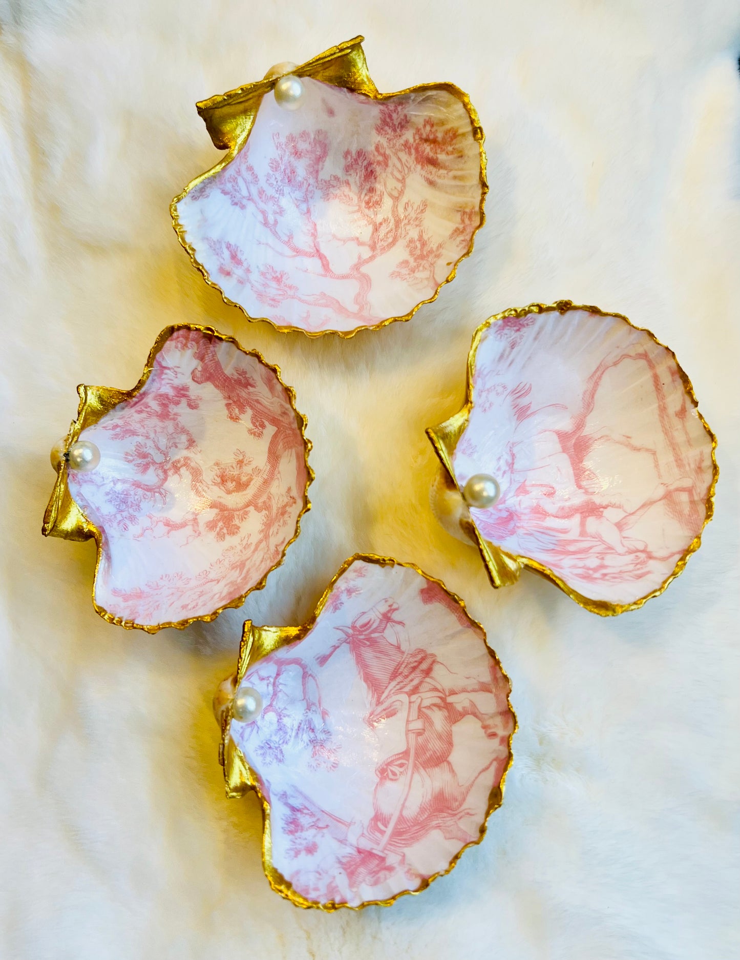 Pink baby Seashell Ring Dish