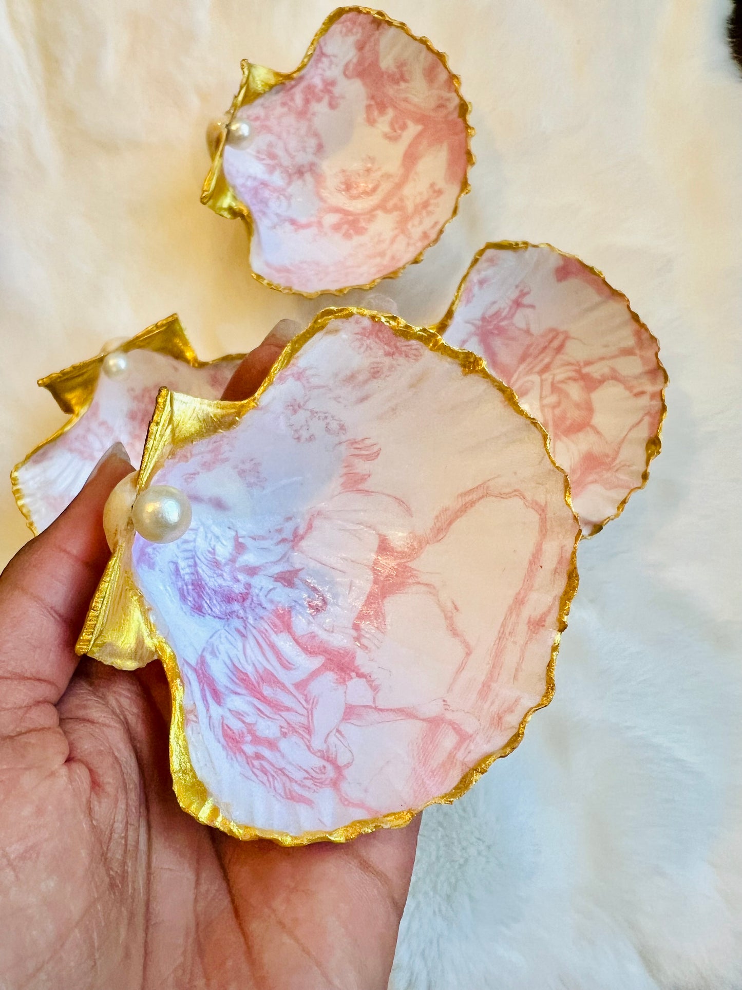 Pink baby Seashell Ring Dish